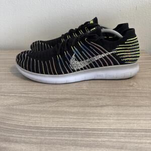 Nike Free RN Flyknit Mens Black Knit Athletic Running Shoes 831069-003 Size 13